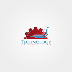 Technology icon template, creative vector logo design, illustration element.
