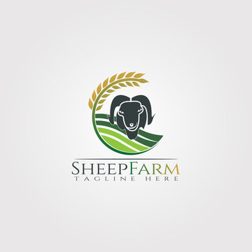 Sheep farm flat icon for apps or website
