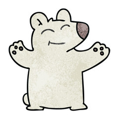 quirky hand drawn cartoon polar bear