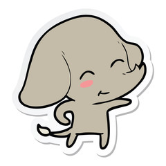 sticker of a cute cartoon elephant