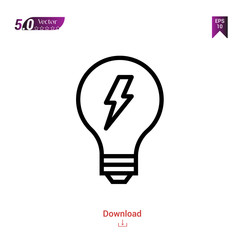 Outline light-bulb icon isolated on white background. ecology icons Graphic design, mobile application, logo, user interface. Editable stroke. EPS10 format vector illustration