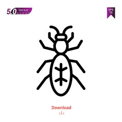 Outline ant icon isolated on white background. insect icons. Graphic design, mobile application, logo, user interface. Editable stroke. EPS10 format vector illustration