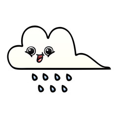 gradient shaded cartoon rain cloud