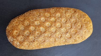 Traditional greek bread ( lagana ), baked for Clean Monday