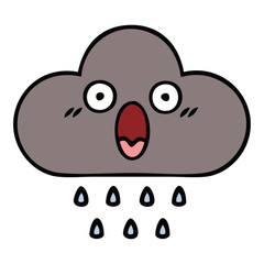 cute cartoon storm rain cloud