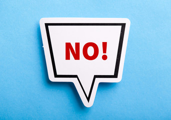 Say No Speech Bubble Isolated On Blue - obrazy, fototapety, plakaty