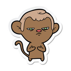 sticker of a cartoon monkey