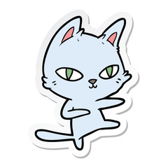 sticker of a cartoon cat dancing