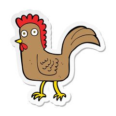 sticker of a cartoon chicken