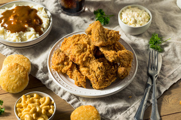 Homemade Southern Fried Chicken Dinner