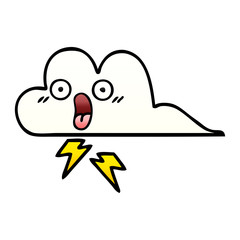 gradient shaded cartoon thunder cloud