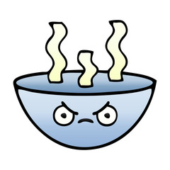 gradient shaded cartoon bowl of hot soup