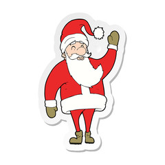 sticker of a cartoon santa claus