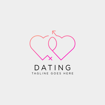 dating love line logo template vector illustration icon element isolated