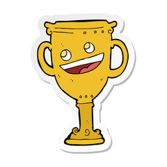 sticker of a cartoon trophy