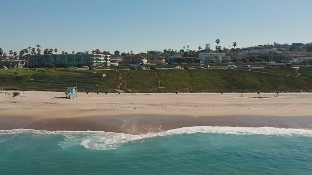 Afternoon drone view with horizontal movement from the coast of Redondo Beach, California. ( DJi Spark Drone footage I 30 fps )