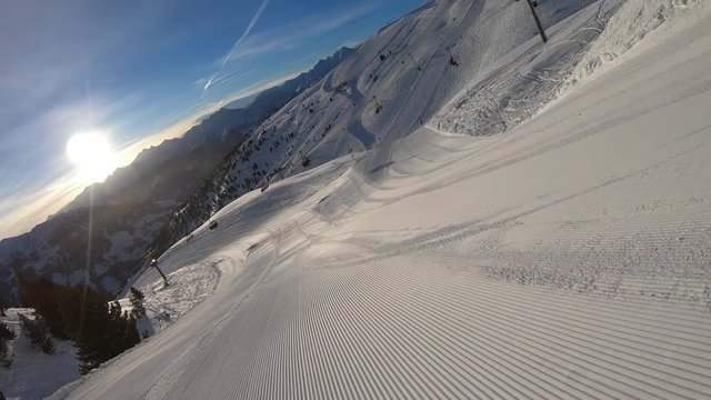 a ski run in fantastic weather
