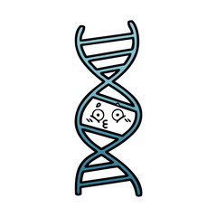 gradient shaded cartoon DNA strand