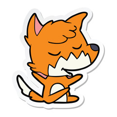 sticker of a friendly cartoon fox