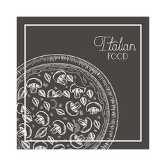 delicious italian pizza isolated icon