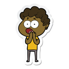 sticker of a cartoon man gasping in surprise