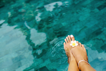 Foot spa in tropical swimming pool