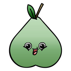 gradient shaded cartoon green pear