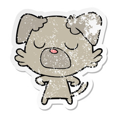 Obraz premium distressed sticker of a cartoon dog