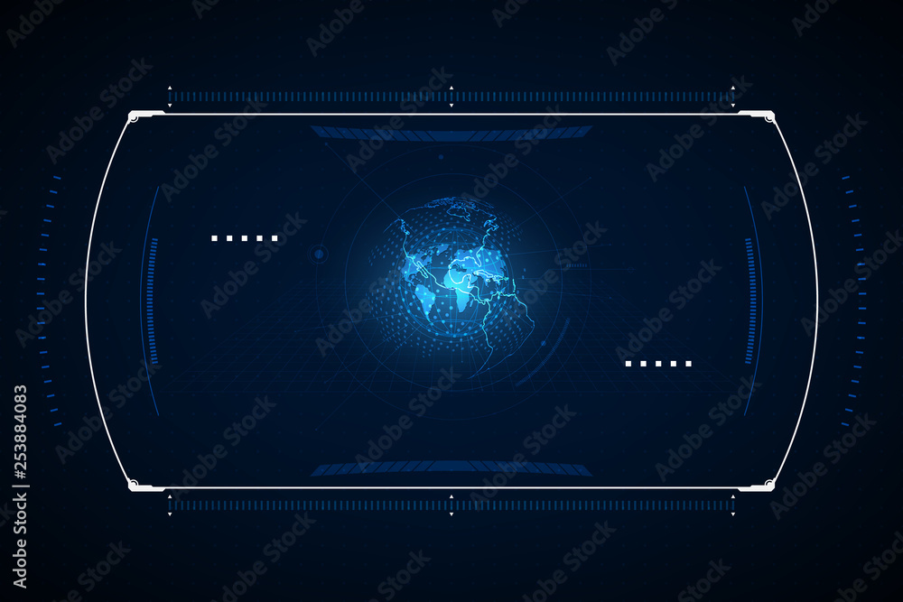 Poster the navigation system, the interface design of the sense of science and technology. vector illustrat