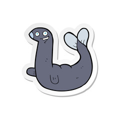 sticker of a cartoon seal