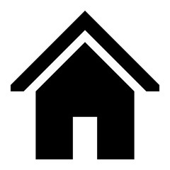 Home symbol icon - black simple, isolated - vector
