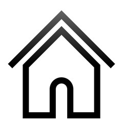 Home symbol icon - black gradient outline, isolated - vector