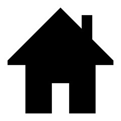 Home symbol icon - black simple, isolated - vector