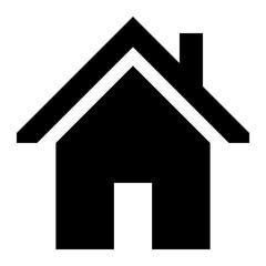 Home symbol icon - black simple, isolated - vector
