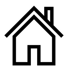 Home symbol icon - black simple outline, isolated - vector