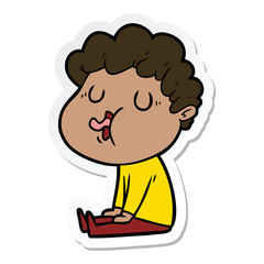 sticker of a cartoon man singing