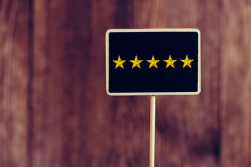 Five Stars Concept Black Sign Billboard Isolated