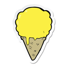 sticker of a cartoon ice cream