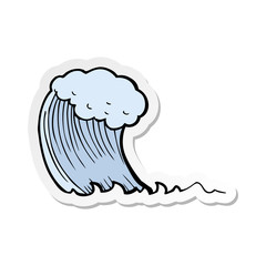 sticker of a cartoon wave