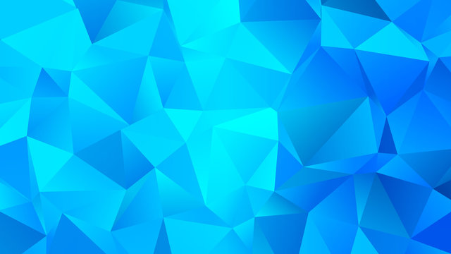 Trendy Low Poly Cerulean BG. Clear and Crystal