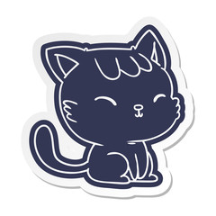 cartoon sticker of cute kawaii cat
