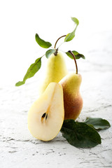 Fototapeta na wymiar Pears on a concrete background
