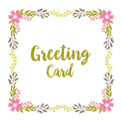 Vector illustration colorful leaf flower frame for greeting card invitation