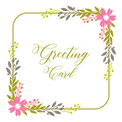 Vector illustration colorful leaf flower frame for greeting card invitation