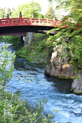 The sacred Red bridge in Japan