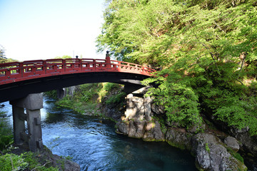 The sacred Red bridge in Japan