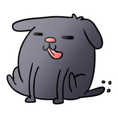 gradient cartoon kawaii of a cute dog