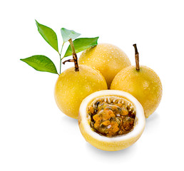 passion fruits isolated on white background