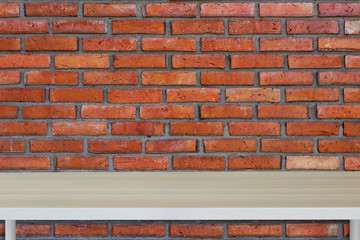 Red brick wall and wood texture for background