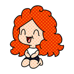 cartoon cute kawaii happy girl